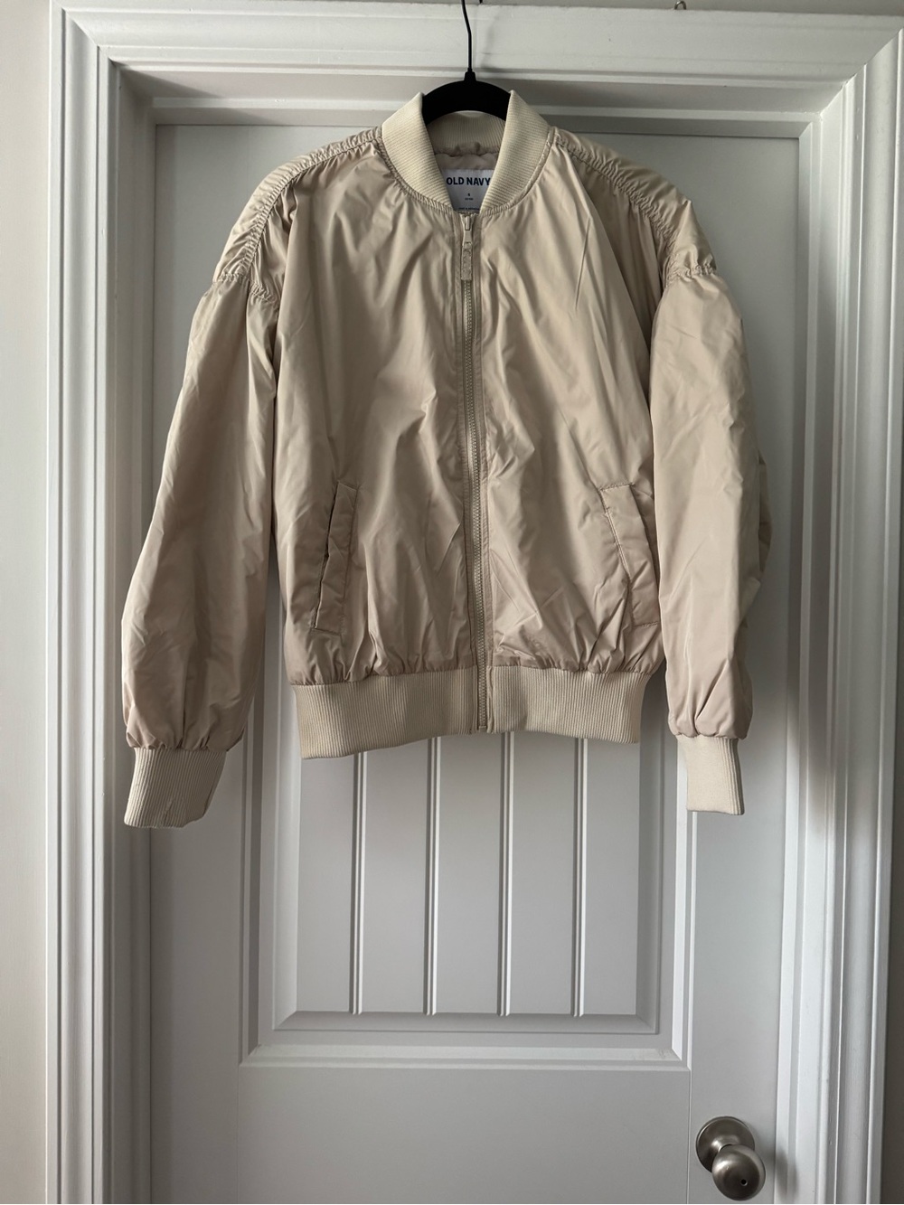 Old Navy Light Cream Zip-Up Bomber Jacket